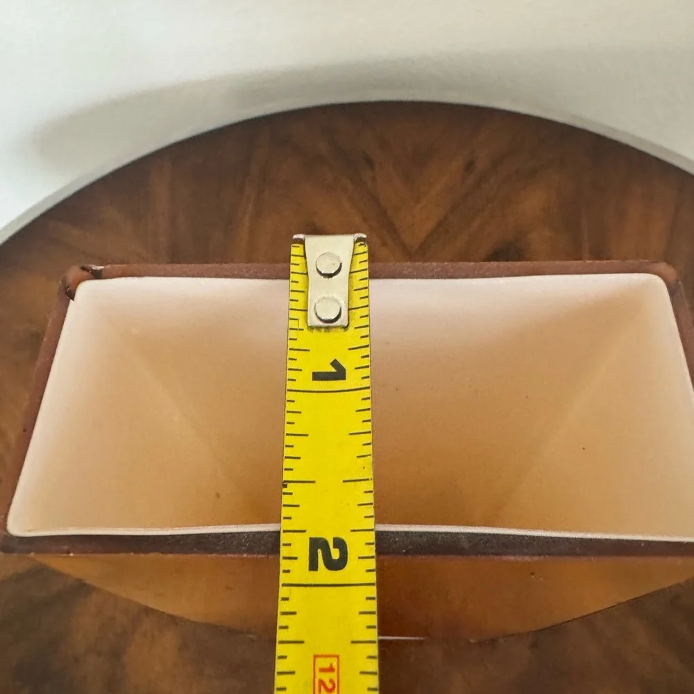 Elegant Italian Cased Amber Hand Blown Glass Vase 8 1/4 Inches - Picture 4 of 10